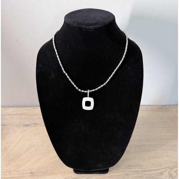 Jewelry - Silver Tone‎ Beaded Pendant Necklace Minimalist Y2K Indie Clean Girl Style Charm